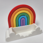 Rainbow 3D Printed Business Card & Napkin Holder, Office Desk Organizer, Restaurant Table Accessory, Café Counter Stand, Reception Desk Holder, Corporate Gift, Workspace Organizer - Image 3