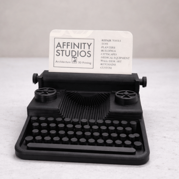 Typewrite Form Business Card Holder, 3D Printed Desk Card Stand, Office Table Card Organizer, Visiting Card Holder for Corporate Office, Startup, Reception, Retail, Professional Workspace