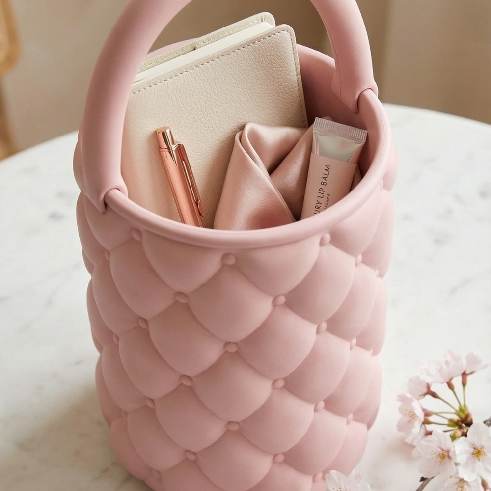 2 Aesthetic Quilted Desk Organizer Brush Holder, 3D Printed Makeup Brush Stand, Pen Holder for Office Desk, Study Table Organizer, Artist Brush Storage, Home Office Decor, Gift for Students, Professionals, Salons, Studios - Image 1