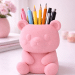 Bear Buddy Pen Holder, 3D Printed Pencil Stand, Cute Desk Organizer for Office, Study Table, Kids Room, Home Office, Corporate Desk Gift, School & College Use