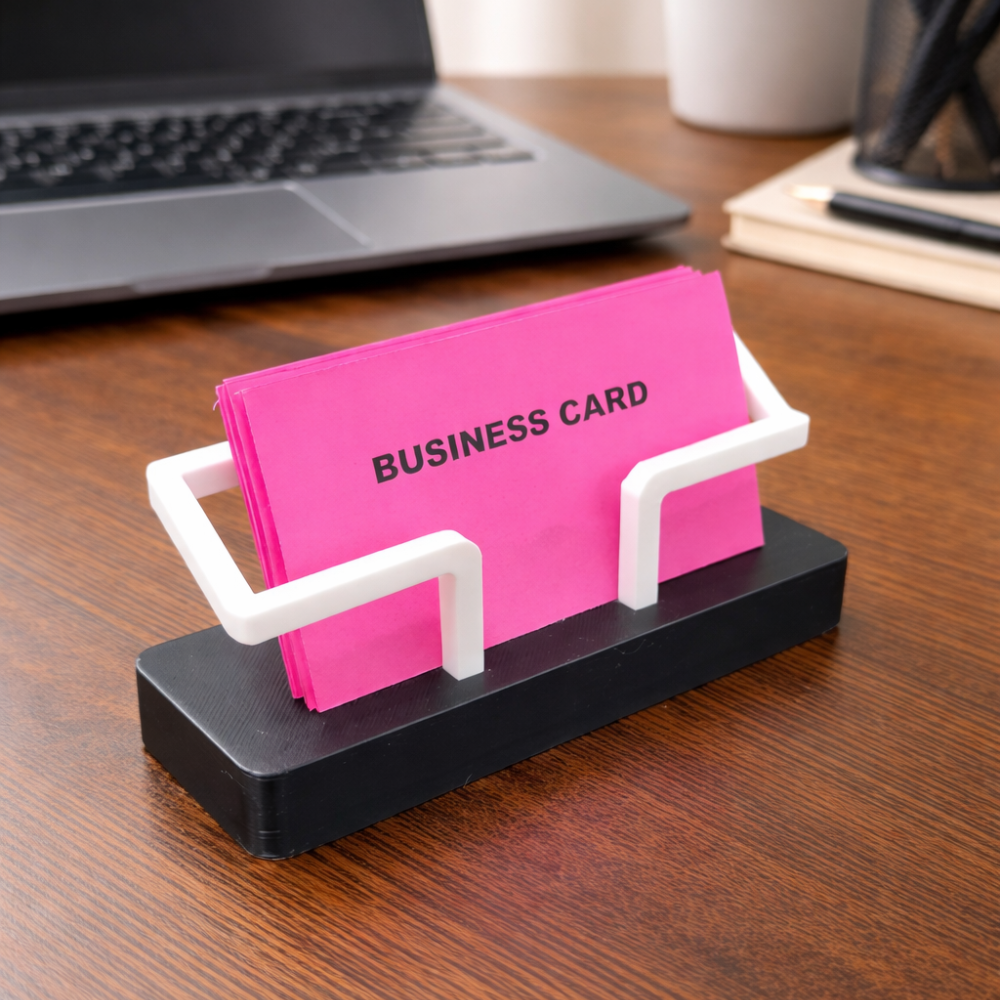 2 EdgeStand – Modern 3D Printed Business Card Holder, Office Desk Organizer, Visiting Card Stand, Reception Counter Display, Corporate Desk Accessory for IT Offices, Startups, Professionals - Image 1