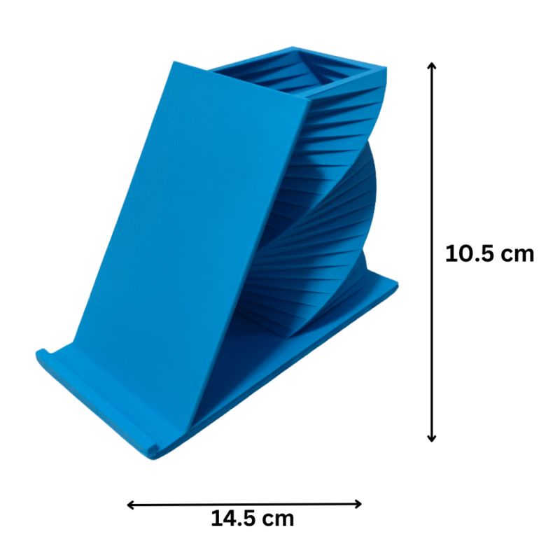 3D Printed Phone Holder with Pen Holder and Charging Cable Slot for Office Desk, Work From Home, Corporate Gifting, Employee Joining Kit, IT Companies, Study Table, Home Office and Promotional Use - Image 2