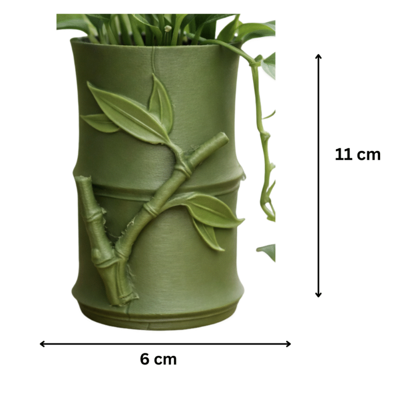 Bamboo Style 3D Printed Pen Holder, Desk Organizer, Plant Pot, Office Table Decor, Stationery Stand, Home Office Accessory, Corporate Gift, Festival Gift, Return Gift, Desktop Storage, Study Table Organizer - Image 2