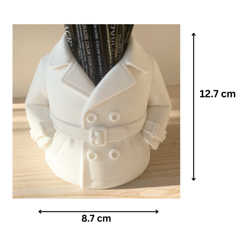 Trench Coat Pen Holder – 3D Printed Office Desk Organizer, Corporate Gift, Executive Table Stand, Employee Welcome Gift, IT Office, Factory Office, Startup, Training Center, Business Desk Decor - Image 2