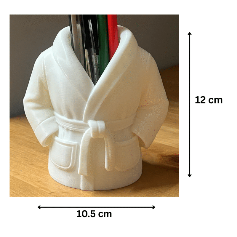 Dressing Gown Pen Pot With Pockets – Office Desk Organizer, Corporate Gift, HR Joining Kit Item, Doctor Gift, Teacher Gift, Engineer Gift, Reception Desk Holder, Hospital Desk Decor, Clinic Pen Stand, Office Table Accessories, 3D Printed Utility Gift - Image 2