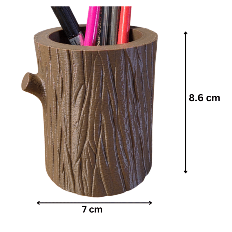 Tree Trunk Pen Pot, 3D Printed Desk Organizer, Office Table Decor, Study Table Pen Holder, Corporate Desk Gift, Home Office Accessory, School & College Stationery Stand, Creative Gift for Professionals - Image 2