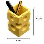 Cheese Pen Holder, Office Desk Organizer, Corporate Gift, Employee Welcome Gift, Startup Gift, IT Office Gift, Promotional Desk Accessory, Work From Home Gift, Study Table Organizer, 3D Printed Pen Stand - Image 2