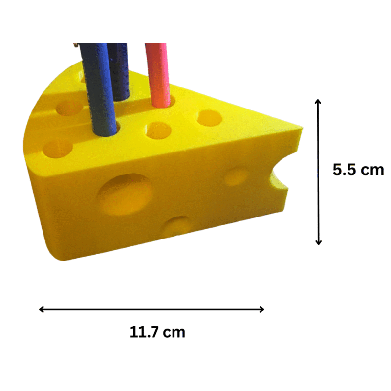 Cheese Slice Pen Holder, Desk Organizer, Office Stationery Stand, Tabletop Organizer, Corporate Gift, Promotional Gift, Kids Desk Accessory, School Stationery Holder, Home Office Decor, Restaurant Counter Decor, Cafe Table Organizer, Food Theme Gift, 3D Printed Pen Holder - Image 2