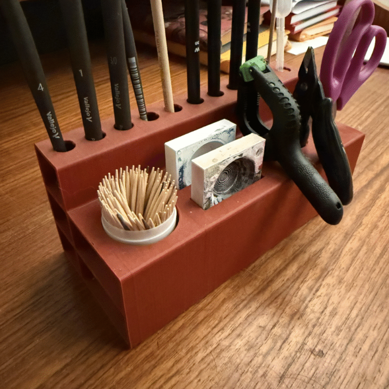 3D Printed Modeling & Miniature Painting Tool Organizer, Hobby Desk Organizer, Art & Craft Storage, Scale Model Making, Warhammer Painting, DIY Craft Tools, Tabletop Gaming Accessories, Artist Workspace Organizer - Image 3
