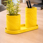 Organic Swirl Desk Organizer, 3D Printed Office Desk Storage, Pen Holder, Study Table Organizer, Home Office Accessory, Workspace Organizer, Corporate Desk Gift, Modern Table Organizer