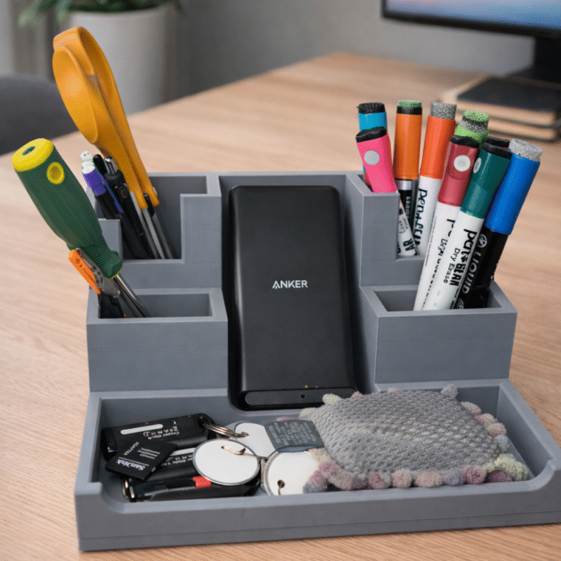 Desk Organizer with Phone Charging Center – 3D Printed Office Desk Storage, Mobile Stand, Pen Holder, Study Table Organizer, Home Office & Corporate Gift - Image 3