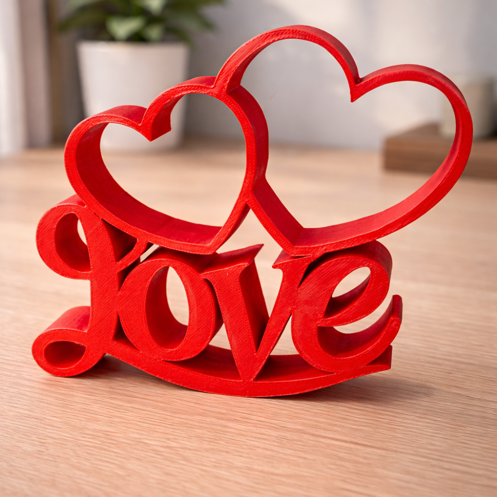 3 Scritta Love 3D Printed Decor, Home Decor Accent, Romantic Table Decor, Living Room Decor, Bedroom Decor, Couple Gift, Anniversary Gift, Valentine Gift, Housewarming Decor, Shelf Decor, Office Desk Decor - Image 1