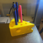 Cheese Slice Pen Holder, Desk Organizer, Office Stationery Stand, Tabletop Organizer, Corporate Gift, Promotional Gift, Kids Desk Accessory, School Stationery Holder, Home Office Decor, Restaurant Counter Decor, Cafe Table Organizer, Food Theme Gift, 3D Printed Pen Holder