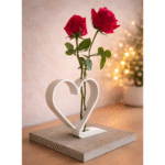 Heart-Shaped Dual Rose Vase, 3D Printed Love Decor, Table Decor, Romantic Gift, Couple Gift, Anniversary Gift, Valentine Gift, Home Decor, Bedroom Decor, Living Room Decor, Cafe Decor, Office Desk Decor, Wedding Gift