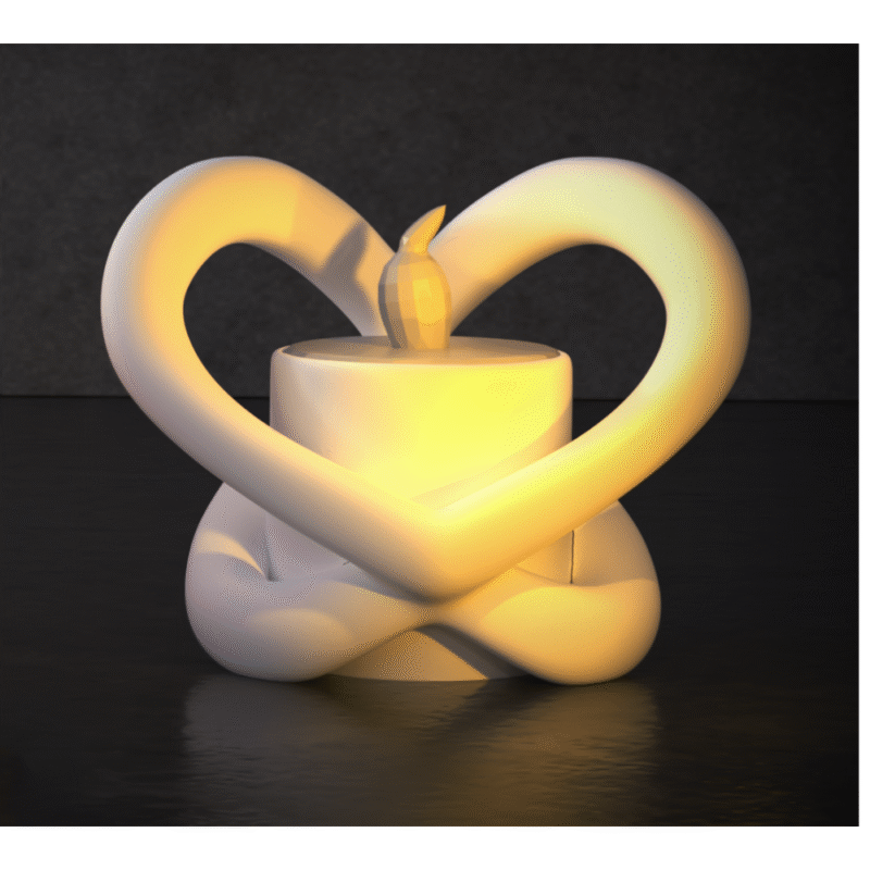Infinite Love 3D Printed Candle Holder, Valentine Gift, Romantic Home Decor, Couple Gift, Anniversary Gift, Wedding Gift, Bedroom Decor, Living Room Decor, Table Decor, Proposal Gift, Love Theme Decor - Image 3