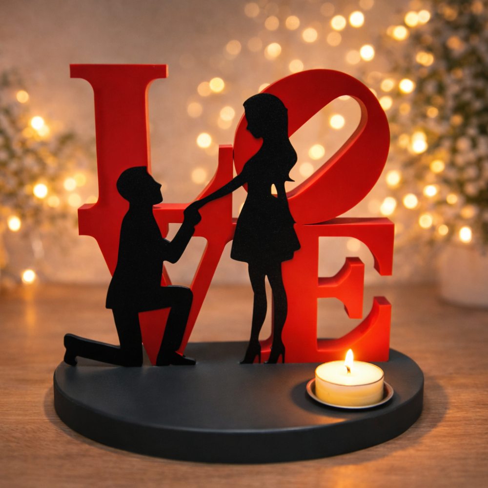 3 Valentine’s Day Tea Light Decoration, Romantic Candle Holder, Couple Gift, Anniversary Decor, Home Decor, Bedroom Decor, Living Room Decor, Table Decor, Festival Decoration, 3D Printed Love Decor - Image 1