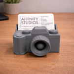 Camera Form 3D Printed Business Card Holder, Office Desk Organizer, Photographer Gift, Corporate Desk Decor, Startup Office Accessory, Creative Table Display