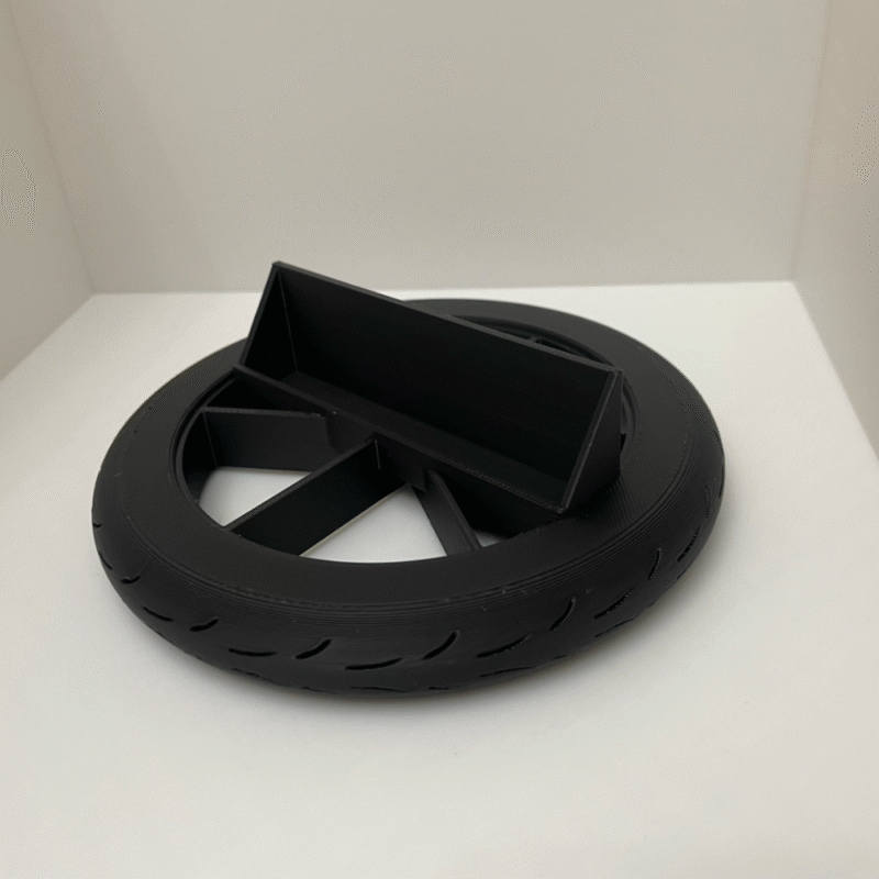 Motorcycle Wheel & Tire Business Card Holder, Bike Lover Desk Decor, Office Table Card Stand, Garage Decor Gift, Biker Gift, Automotive Desk Accessory, 3D Printed Card Holder - Image 3