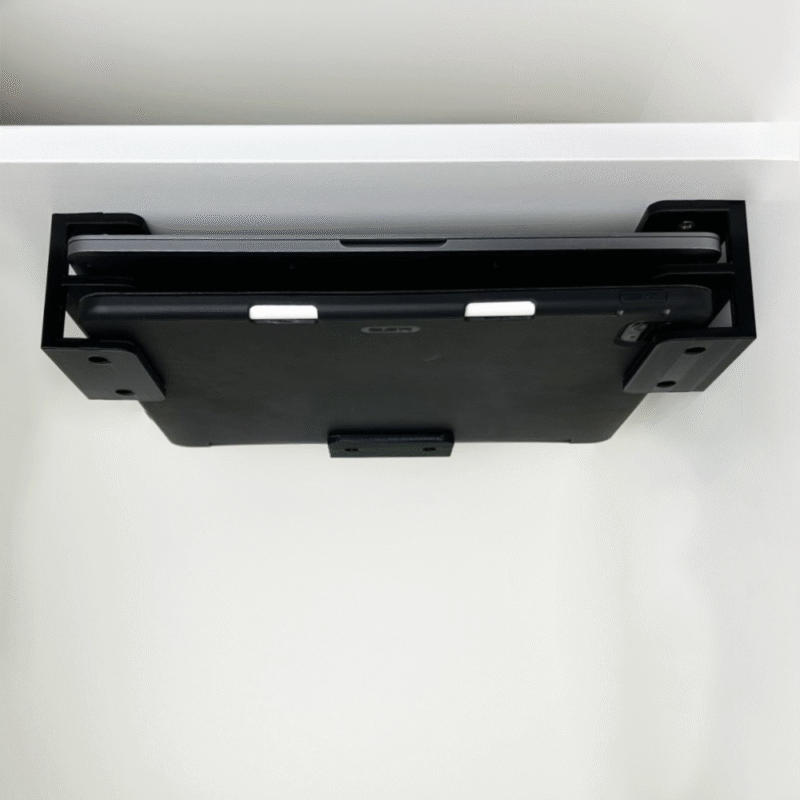 Double Under-Desk Laptop Holder, Dual Laptop Mount for Workspace, Home Office, Corporate Office, IT Office, Study Table, Workstation, 3D Printed Desk Organizer - Image 3