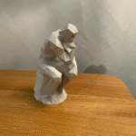 Low Poly Thinker Statue, 3D Printed Abstract Sculpture, Desk Decor for Office, Study Table, Home Decor, Corporate Gift, Creative Workspace Accent, Minimal Art Figurine - Image 4