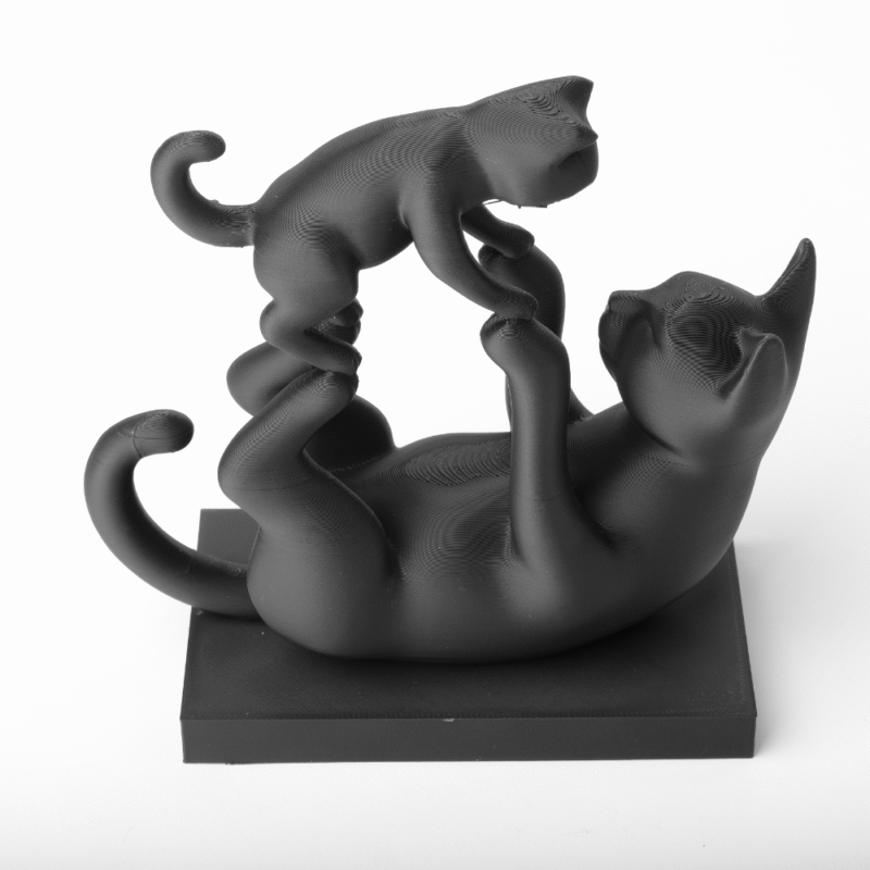 Playful Bond Sculpture – Cat and Kitten Figurine, 3D Printed Home Decor, Tabletop Showpiece, Office Desk Decor, Gift for Cat Lovers, Animal Art Decor, Living Room Accent, Shelf Decoration, Modern Gift Item - Image 3