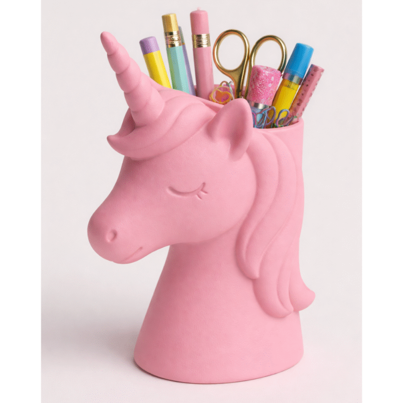 Unicorn Pen Holder, 3D Printed Desk Organizer, Kids Study Table Accessory, Office Desk Decor, School Stationery Holder, Home Workspace Storage, Gift for Children, Creative Desk Utility - Image 3