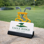 Golf Business Card Holder, 3D Printed Desk Card Stand, Office Desk Organizer, Corporate Gift, Professional Workspace Accessory, Reception Desk, Office Table, Executive Desk, Startup Office, IT Office, Sales Desk