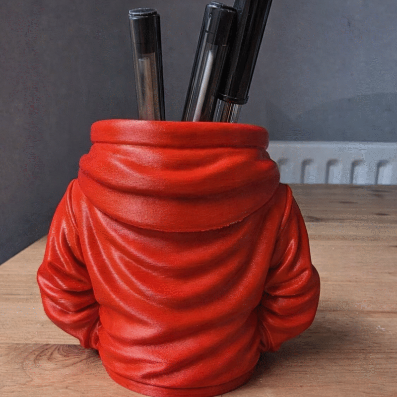 Drawstring Hoodie Style Multipurpose Pen Holder, Desk Organizer, Mini Plant Pot, Stationery Stand, Office Table Decor, Corporate Gift, Educational Gift, 3D Printed Utility Holder for Office, School, College, IT Industry, Manufacturing, Startup, Clothing Brand, Sports Club - Image 3