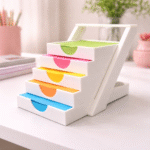 Sticky Note Organizer Stair Shaped, 3D Printed Desk Organizer, Office Desk Accessory, Study Table Organizer, Memo Pad Holder, Workspace Storage, Home Office Organizer, Corporate Desk Gift, Stationery Organizer