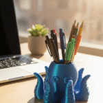 Cute Octopus Desk Buddy, 3D Printed Desk Decor, Office Table Toy, Study Table Companion, Stress Relief Figurine, Home Office Accessory, Kids Desk Decoration, Corporate Desk Gift, Workspace Décor, Educational Desk Toy - Image 3