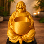 Happy Buddha Desk Buddy Pen Holder, Office Desk Organizer, Meditation Decor, Study Table Accessory, Corporate Gift, Home Office Decor, Spiritual Desk Showpiece, 3D Printed Pen Stand