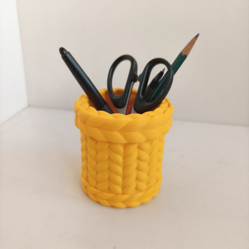 Knitted Style Pen Holder for Office, Desk, Corporate Gifting, Employee Joining, Promotional Events, IT Companies, Schools, Colleges, Home Office – 3D Printed Desk Organizer - Image 3