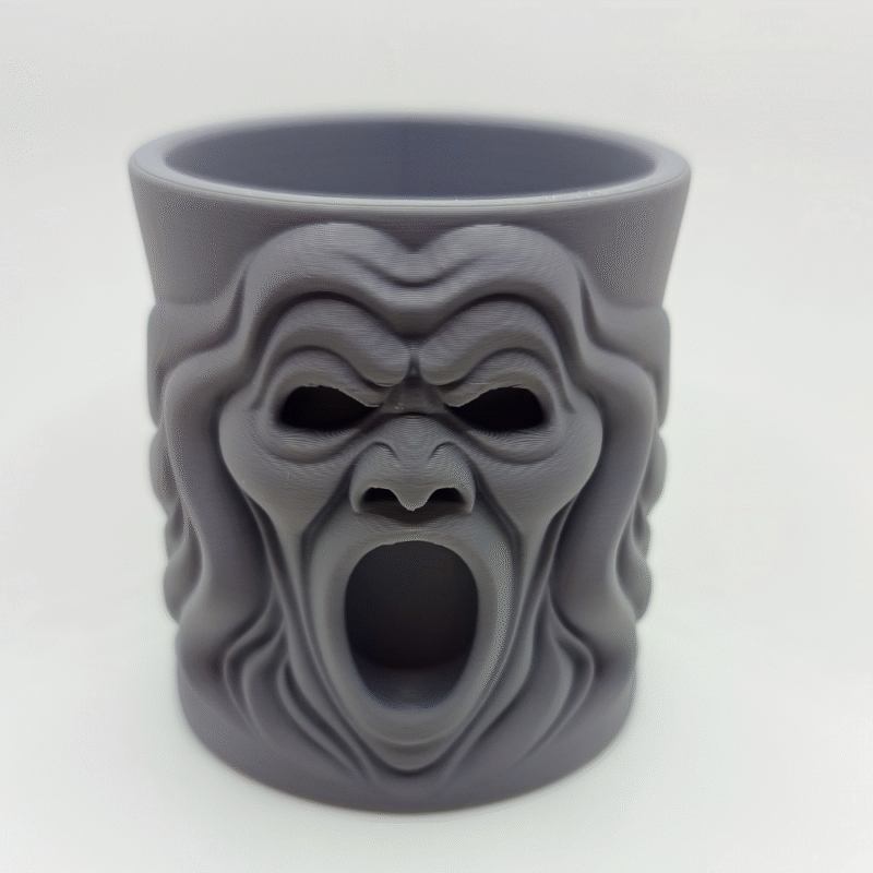 Shadow Scream Gloomy Horror Mug Planter, Gothic Skull Cup, Spooky Desk Decor, Halloween Gift, Creepy Home Decor, 3D Printed Horror Planter - Image 3