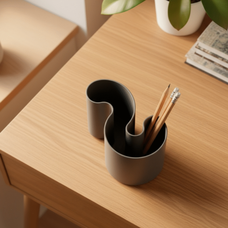 Laulau 3D Printed Pencil Pen Holder for Office Desk, Study Table, Home, Corporate Gifting, School, College, Teacher Gift, Student Gift, Business Desk Organizer, Work From Home Accessories - Image 3