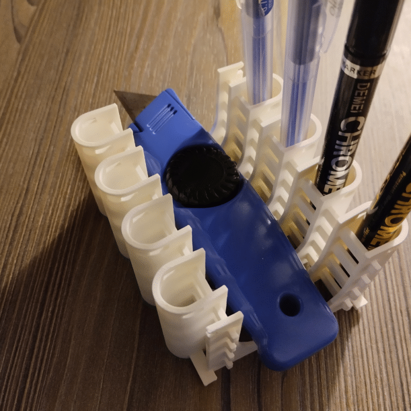 Minimalist Parametric 3D Printed Pen Holder for Office Desk, Home Study, School, College, Engineering Lab, Corporate Table, Reception, Workstation, Gifting and Daily Use - Image 3