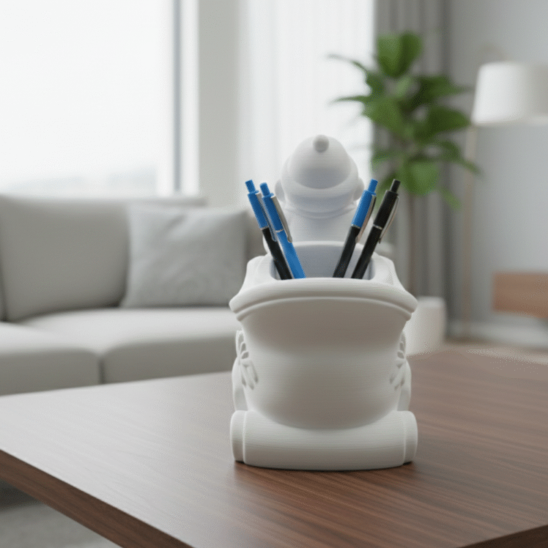 Santa Claus Sleigh Pen Holder – Christmas Desk Organizer, Holiday Office Decor, Secret Santa Gift, Corporate Festive Gift, Home & Office Stationery Stand, School & Kids Table Decor, 3D Printed Desktop Organizer - Image 3