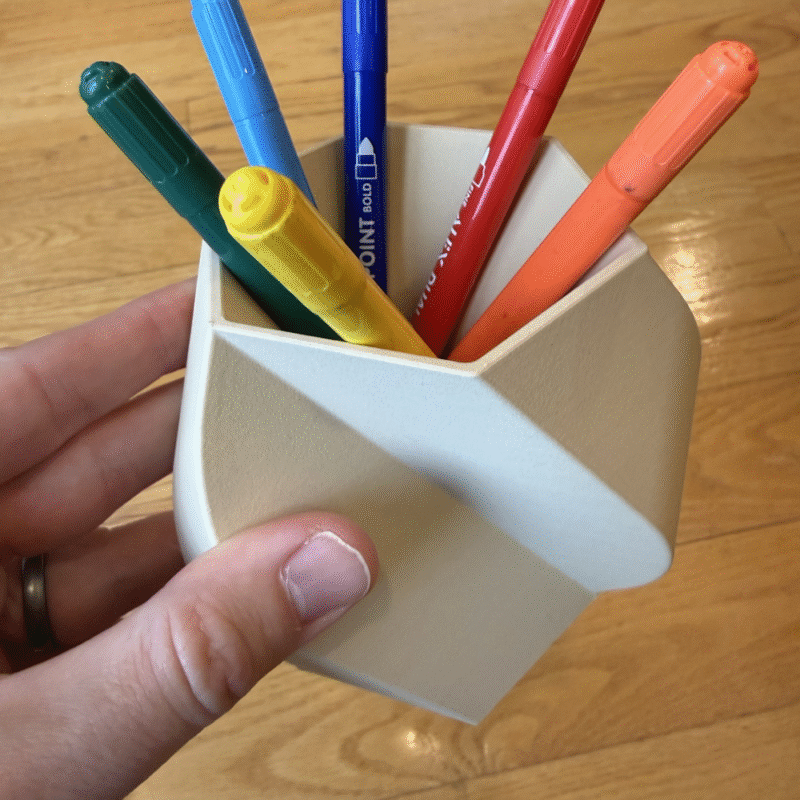 Vorticular Hex Modern 3D Printed Pen Holder, Office Desk Organizer, Corporate Gift, Executive Desk Accessory, Study Table Organizer, Workspace Decor, Industrial Desk Storage, Home Office Holder - Image 3