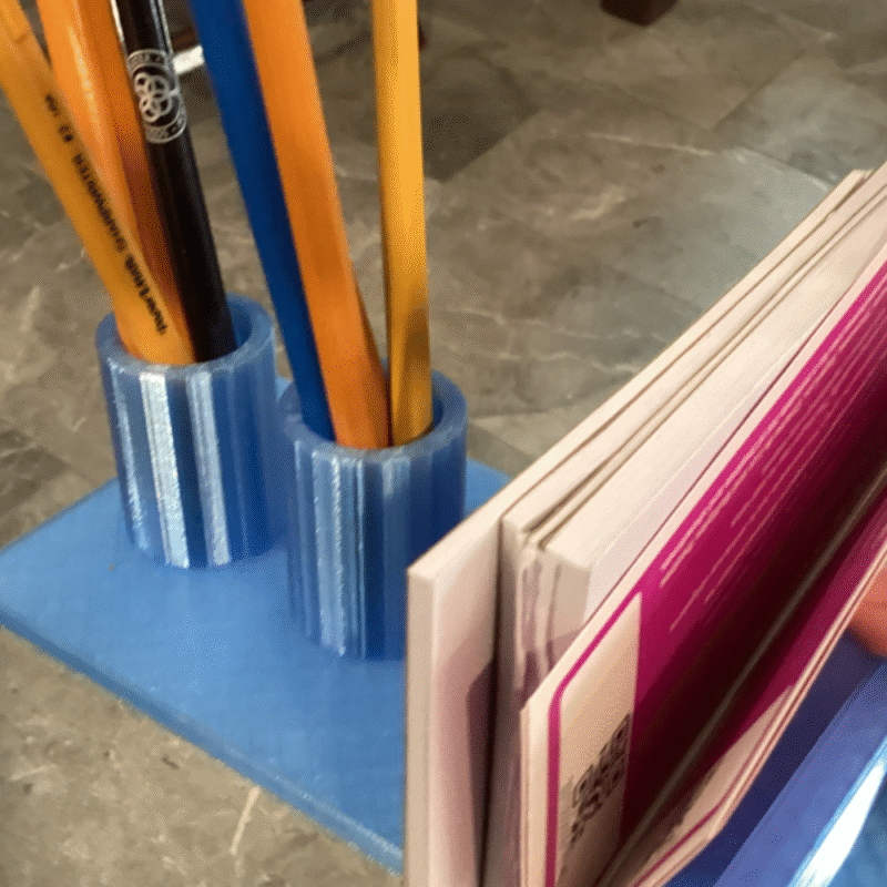 3D Printed Notebook and Pen Holder for Office, Corporate, Industrial Desk, Factory Admin, Engineering Office, Startup Workspace, Home Office, School, College, Study Table, Workstation Desk Organizer - Image 3