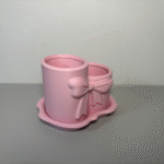 Bowknot Dual Compartment Storage Bin, Makeup Brush Holder, Desk Organizer, Pen Holder, Cosmetic Stand, Vanity Organizer, Gift Item, 3D Printed Utility Holder - Image 4