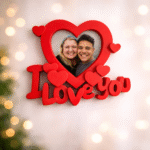 Red heart decoration with text