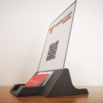 3D Printed Sign Display with Business Card Holder, Desk Name Plate, Reception Counter Sign, Office Table Display, Shop Cash Counter Display, Clinic Desk Sign, Cafe Table Sign, Small Business Branding Stand - Image 3