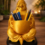 Happy Buddha Desk Buddy Pen Holder, Office Desk Organizer, Meditation Decor, Study Table Accessory, Corporate Gift, Home Office Decor, Spiritual Desk Showpiece, 3D Printed Pen Stand - Image 4