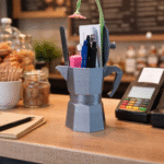 3D Printed Coffee Moka Pen Holder, Office Desk Organizer, Study Table Accessory, Café Decor Item, Corporate Desk Gift, Home Office Utility, Creative Stationery Stand - Image 3