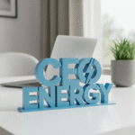 Blue CEO Energy desk decoration