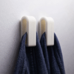 Pack of 2 Pressure Locked Towel Hanger | Auto Locking Wall Hook with Double Sided Tape, No Drill Self Adhesive Towel Holder for Bathroom Kitchen Door, Heavy Duty Wall Mounted Hook