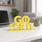 Yellow motivational desk decor