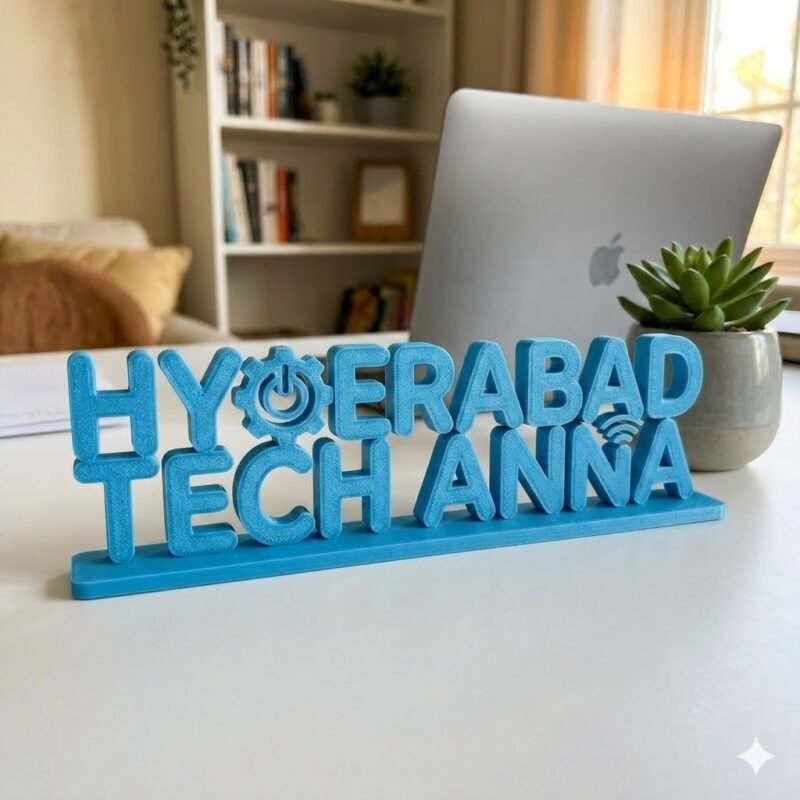 Hyderabad Tech Anna 3D Printed Desk Sign for Office Decor and Tech Gifts - Image 7