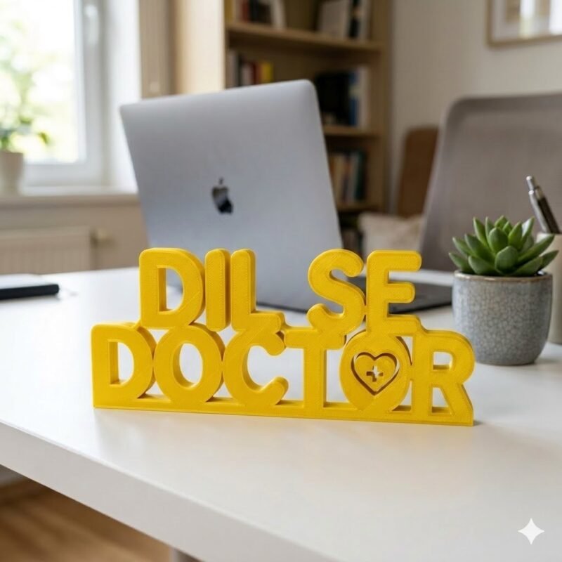 Dil Se Doctor 3D Printed Name Plate for Doctors | Clinic Desk Decor Gift India - Image 3