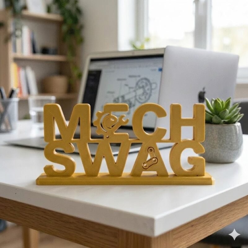 Mech Swag 3D Printed Desk Sign for Mechanical Engineers, Workshop & Office Decor Gift - Image 7