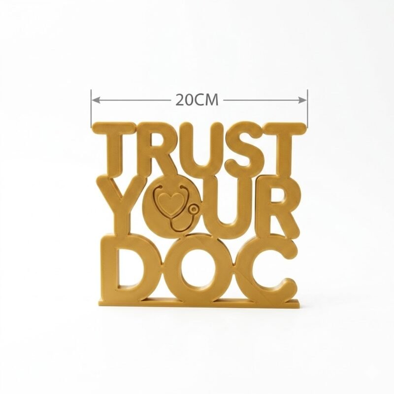 Trust Your Doc 3D Printed Doctor Name Plate | Clinic Desk Sign & Medical Gift - Image 3